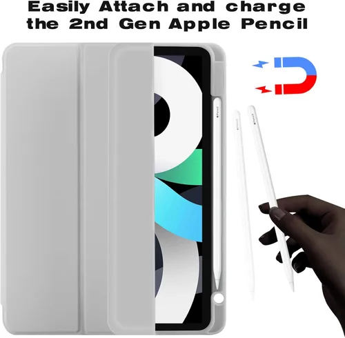 Miniatura 3 de Funda para iPad Air de 11 pulgadas M4 2026 8ª generación/M3 2025/M2 2024, iPad Air 5ª/4ª generación de 10.9 pulgadas 2022/2020 con soporte para Gris