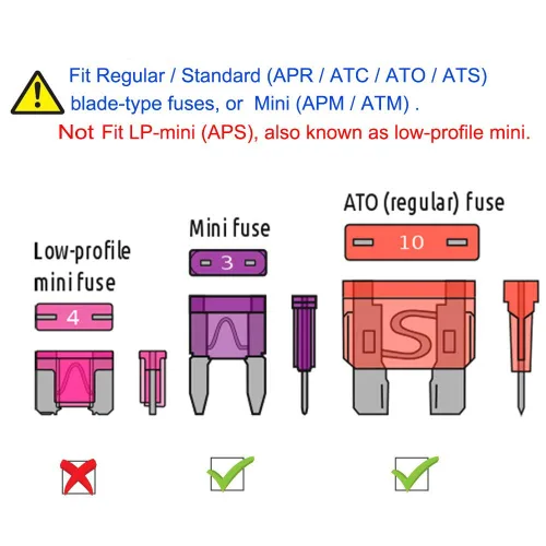 Miniatura 21 de MuHize Kit surtido de fusibles de hoja de 200 piezas, tamaño estándar (ATR/APR) Multi-Amp 2A a 40A para automóvil/camión/SUV/RV - 11 valores