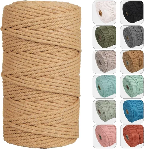 Miniatura 14 de NOANTA Cuerda de macramé de 109 yardas de 109 yardas, cuerda de algodón de color natural para colgar en la pared, ganchos de plantas, manualidades