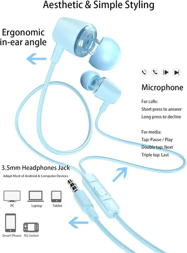 Miniatura 4 de 2 paquetes de auriculares para niños (azulvioleta)