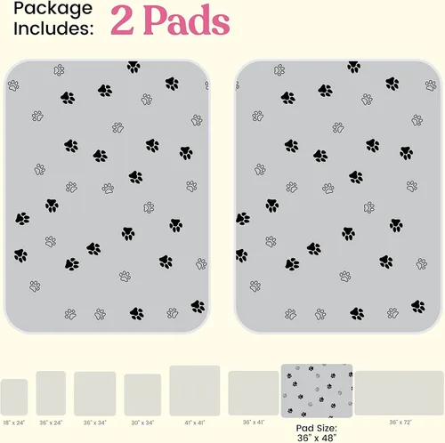 Miniatura 7 de Almohadillas Lavables Súper Absorbentes para Orina de Perros - Paquete de 2 Almohadillas Superiores Reutilizables para Cachorros Almohadillas