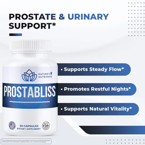 Miniatura 2 de Prostabliss – Suplemento de hierbas 100% natural con zinc, té verde, cardo mariano y ginseng – Fabricado en Estados Unidos – 30 cápsulas, suministro