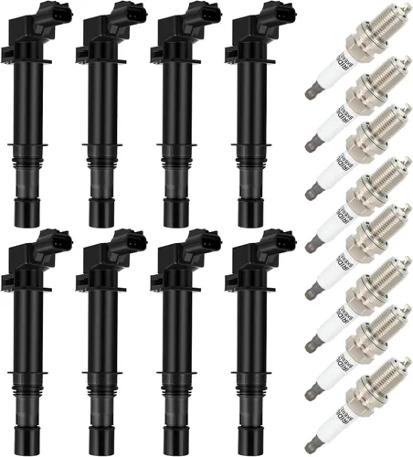 Miniatura 18 de OCPTY Paquete de bobinas de encendido y bujías para Lexus GS430 4.3L/V8, 2003-2009 para Toyota 4Runner 4.7L/V8#UF230, juego de 8 bobinas