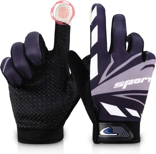 Accmor Guantes para Pantalla Táctil para Ciclismo - Tamaño Grande para Niños, Deporte para Hombres, Mujeres, Adolescentes, Pesca, Respirables,