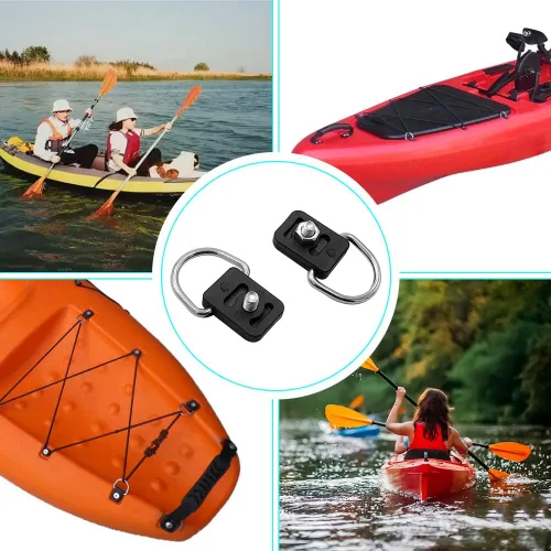 Miniatura 5 de CLIO Kit de aparejo de cubierta de kayak, cuerda elástica de 8 pies con extremos de cuerda elástica y anillo en D de pesca con tornillo 304 M6 y 6