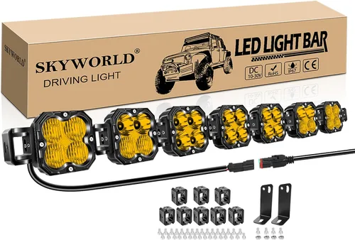 Miniatura 14 de SKYWORLD Luz LED Cuadrada Tipo Pod de 4.3 pulgadas, 30W 2500 LM, Luz Antiniebla de Conducción Todoterreno para Carro 4x4 Camión UTE ATV Barco
