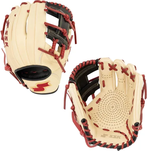 Miniatura 54 de SSK Z5 Craftsman Guante de béisbol para infield – 11.25” - 11.5” - 11.75” - 12” – Lanzamiento con mano derecha y izquierda Rojo/Verde Kelly/Blanco