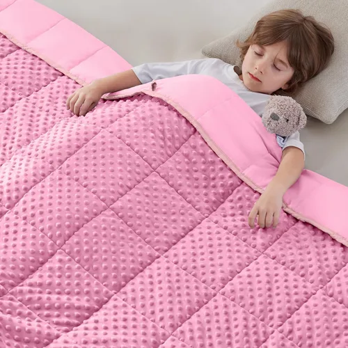 Miniatura 46 de anfie - Manta con peso para niños (40 x 60 pulgadas, 7 lb), manta refrescante para dormir, tamaño de manta ligera, transpirable, con cuentas de Gris