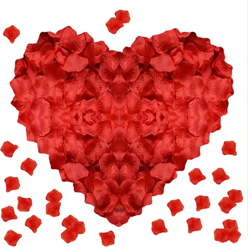 Miniatura 13 de 1000 pétalos de rosa falsos para noche romántica, creación de ambiente festivo romántico, para propuesta de matrimonio, boda, día de San Valentín