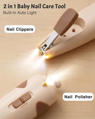 Miniatura 3 de Lictin Kit de Cuidado de Salud y Aseo para Bebé, Cortaúñas Eléctrico Recargable para Bebé 26 en 1, Lima de Uñas Segura para Bebé con Luz Automática