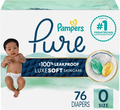 Miniatura 28 de Pañales para recién nacido/talla 1 (8-14 libras), 35 unidades – Pampers Pure Protection desechables para bebé, protección hipoalergénica y sin