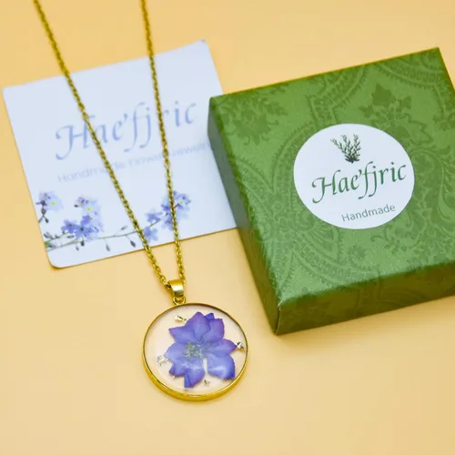 Miniatura 97 de Pressed Flower Necklace Gift for Women Personalized Handmade Necklaces Birth Flower Necklace