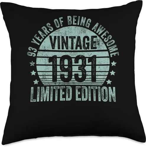 Miniatura 4 de Retro 93rd Birthday Gifts Men Women Throw Pillow