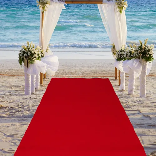 Miniatura 2 de Boao 10 x 2.3 pies Neopreno Alfombra de Pasillo Reutilizable Piso de Plástico Alfombra Antideslizante con Espalda de Goma para Pasillo Alfombra Rojo