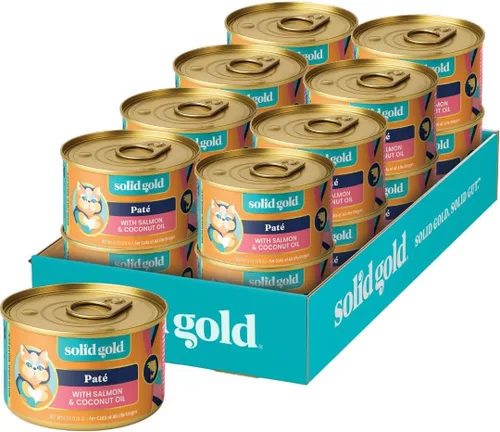 Miniatura 36 de Solid Gold comida húmeda para gatos desmenuzada con salsa - Alimento enlatado para gatos hecho con atún real y caballa - Sin granos de los Cinco