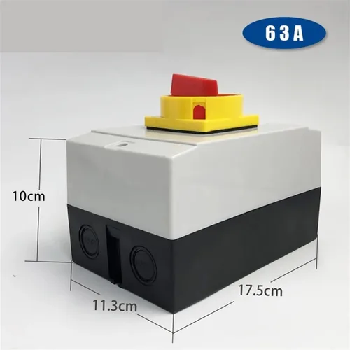 Miniatura 2 de YMD11-63D ON-Off Two Positions Isolator Disconnect Switch 63A 3P Padlock Cam Changeover with IP65 Waterproof Box Enclosure (Color : Black Base 3P)