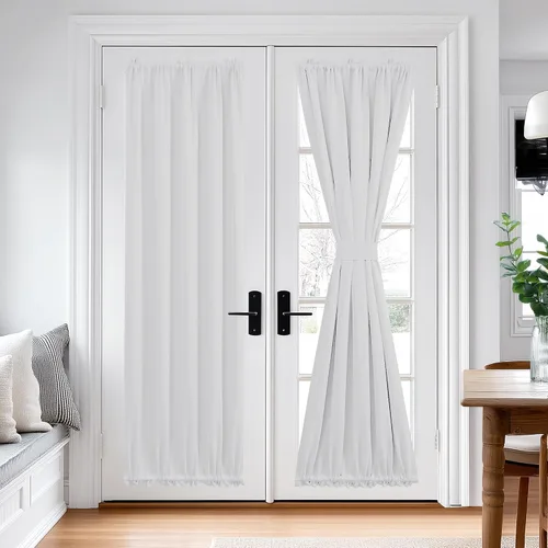 Miniatura 99 de Cortina térmica para puerta con bolsillo para barra, opacas, tratamiento de ventanas con ojales y ojales Deconovo 1 panel