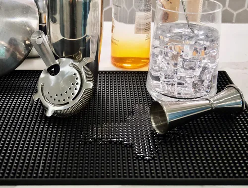 Miniatura 2 de Highball & Chaser Paquete de 2 tapetes de bar, tapete de secado de platos, 18 x 12 pulgadas de grosor, duradero y elegante, tapete de café expreso