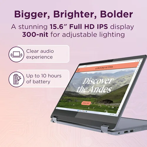 Miniatura 4 de Lenovo IdeaPad Flex 3i Chromebook 2 en 1 Laptop (12.2 pulgadas FHD+ pantalla táctil, Intel N100, 4 GB DDR5, 128 GB de almacenamiento