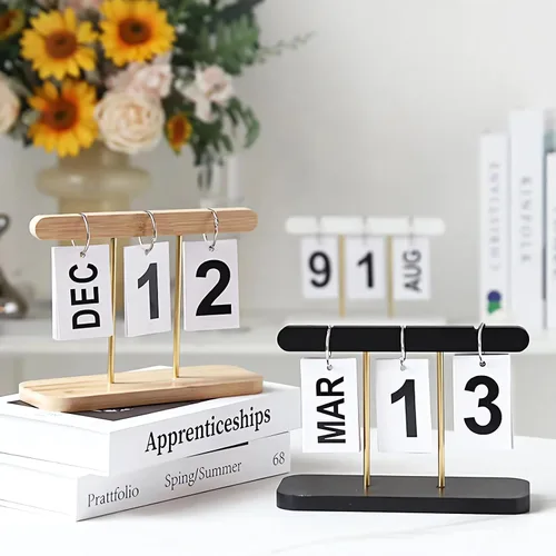 Miniatura 4 de Calendario Diario Perpetuo con Tapa para Escritorio 2026 Decoración Reutilizable para Escritorio de Oficina Accesorios para el Hogar Accesorios