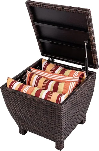 Miniatura 8 de Sundale Outdoor Caja de Almacenamiento Pequeña para Terraza con Tapa, Contenedor de Almacenamiento Exterior Pequeño de 13 Galones para Mangueras