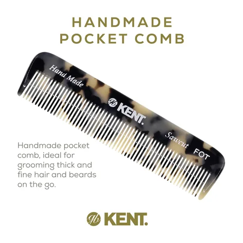 Miniatura 3 de Kent FOT Tokyo - Peine de dientes finos para hombre, peine de bolsillo hecho a mano para viajes, peinado, cabello fino o adelgazante, cuidado