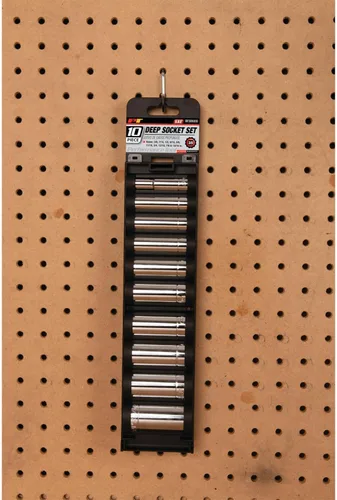 Miniatura 2 de Performance Tool W38600 - Juego de herramientas de enchufe profundo de pared profunda SAE de 3/8 pulgadas para garajes y talleres, cromado, 10 piezas