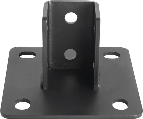 Miniatura 4 de Base de poste de 4 piezas, 4 agujeros de montaje cuadrado para canal de puntal único de 1-5/8 pulgadas, base de poste de valla con recubrimiento
