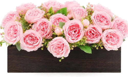 Miniatura 21 de Centros de mesa de flores artificiales para decoración del hogar, decoración para el hogar, centro de mesa rosa para mesa, champán