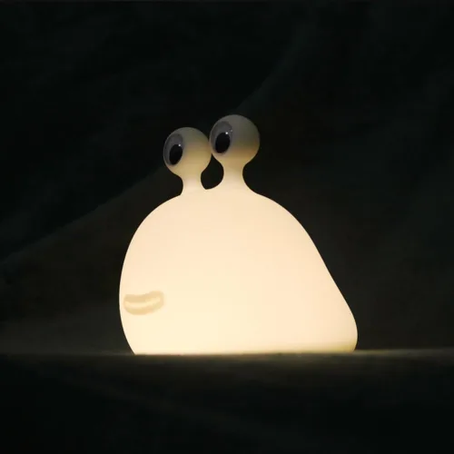 Slug - Luz nocturna para niños, lámpara de silicona recargable por USB, lindas lámparas de animales con control táctil y temporizador y regulable,