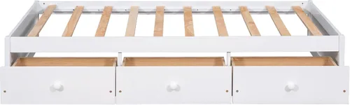 Miniatura 9 de Bellemave Base de cama de plataforma individual con 3 cajones de almacenamiento, cama de madera tamaño individual con listones de soporte, marco