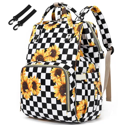 Miniatura 10 de Mochila de Pañales para Bebés Niñas, Mamá Bolsas Grandes Impermeables para Pañales para Mujeres (Mármol)