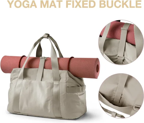 Miniatura 4 de BAGSMART Bolsa de gimnasio para mujeres, bolsa de fin de semana de equipaje de mano para pasar la noche, bolsas de lona de viaje con manga