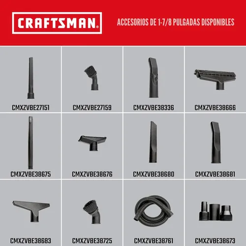 Miniatura 6 de CRAFTSMAN CMXEVBE17584 Aspiradora húmeda y seca de 6 galones, 3.5 pico de HP, aspiradora portátil para tienda húmeda y seca con filtro, bolsa