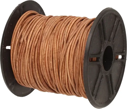Miniatura 126 de The Beadsmith Cordón de cuero – Negro – Bobina de 0.039 in – 5 yardas/14.8 ft – Tanga de cuero indio ideal para trenzar, cuentas, collares, cordones
