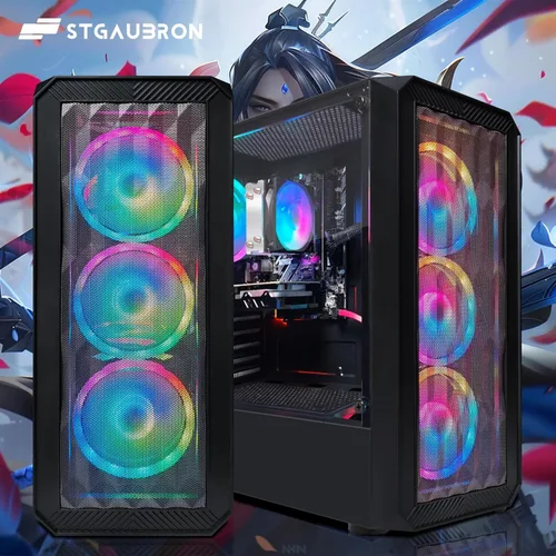 Miniatura 3 de STGAubron Computadora de escritorio para videojuegos, AMD Ryzen 3 3200G 3.6G, Radeon RX 590 8G, 16G DDR4, 512G SSD, WiFi 6, BT 5.0, ventilador RGB