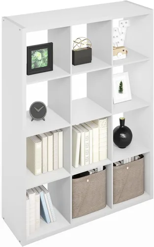 Miniatura 19 de Furinno Turn-N-Tube - Sistema de estante de 4 compartimentos, color nogal Columbia/negro/marrón oscuro Nuez Columbia/Negro/Marrón Oscuro