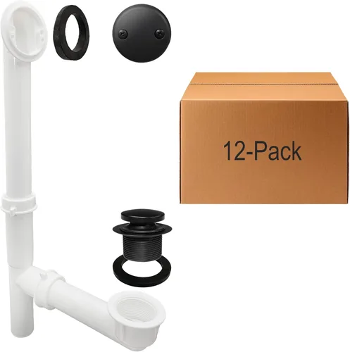 Miniatura 30 de Westbrass 593244-26 Kit de drenaje de residuos de baño con punta tubular blanca de 1-1/2 pulgadas, cromo pulido