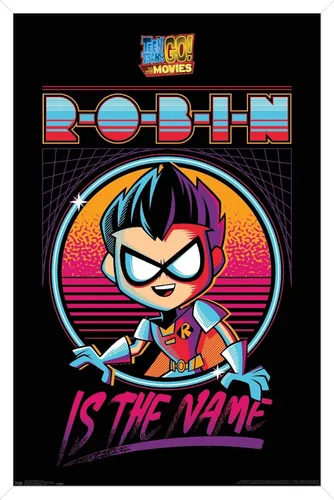 Miniatura 12 de Trends International DC Comics - Póster de pared de Teen Titans Go to The Movies-Robin, 14.725 x 22.375 pulgadas, versión enmarcada de madera