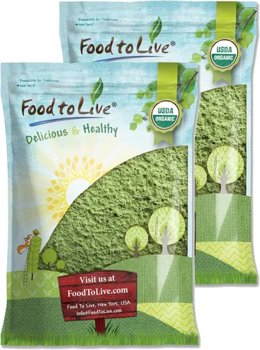 Miniatura 8 de Food to Live Polvo de pasto de trigo orgánico, 4 onzas, sin OMG, hoja entera, crudo, no irradiado, puro, vegano, a granel, ideal para jugo, rico