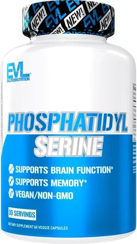 Suplemento de apoyo cerebral de fosfatidilserina nootrópicos – Evlution Nutrition Fosfatidilserina 300 mg por porción, suplemento cerebral para