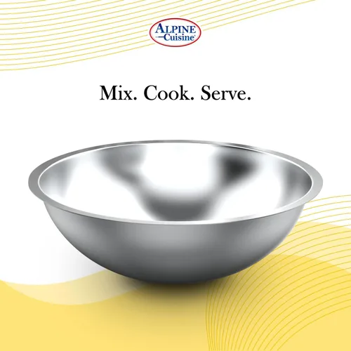 Miniatura 7 de Alpine Cuisine Cuencos de acero inoxidable de 3 cuartos de galón, cuencos de ensalada con borde más profundo, cuencos de almacenamiento aptos