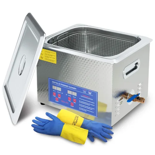 Miniatura 11 de Limpiador ultrasónico de piezas de 200 W calentado 2L (capacidad líquida de 1.5L) para carburadores pequeños, inyectores, pistolas, balas de latón