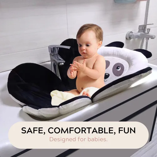 Miniatura 5 de PandaEar Almohadilla de baño para bebé recién nacido, asiento de baño, tapete suave con diseño de panda para fregadero, bañera, regalo esencial