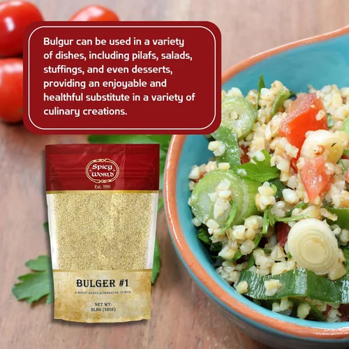 Miniatura 7 de Bulgur - Trigo molido fino #1, bolsa de 2 libras (32 onzas) Trigo búlgar cultivado en Estados Unidos para tabouleh 100% natural y puro Ideal