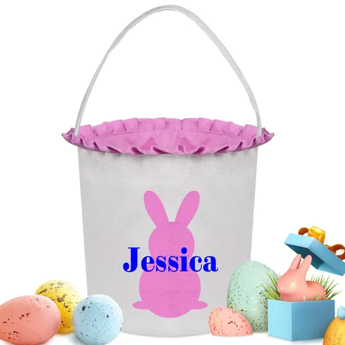 Miniatura 31 de Cestas de Pascua personalizadas para niños y niñas, cestas de conejo de Pascua personalizadas para niños, cesta de caza de huevos de Pascua, regalos