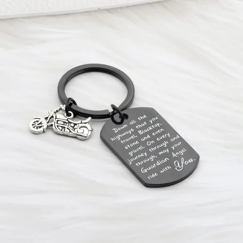 Miniatura 4 de FUSTMW Llavero de motociclista, regalo de motocicleta, llavero seguro para que tu ángel guardián viaje contigo, nuevo regalo para motociclista