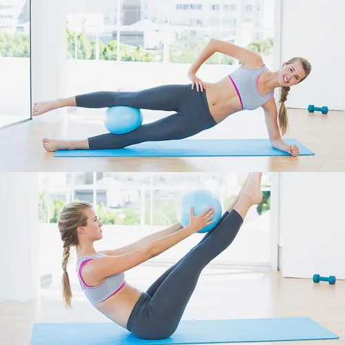 Miniatura 7 de Kit de pilates para entrenamientos en casa - Juego de equipo esencial de pilates para mujeres con pelota y anillo, accesorios de pilates