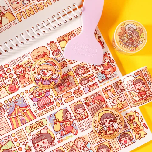 Miniatura 27 de Alideco - Cintas adhesivas decorativas pequeñas de mochi washi, ideales para suministros de diario, manualidades, álbum de recortes, bricolaje
