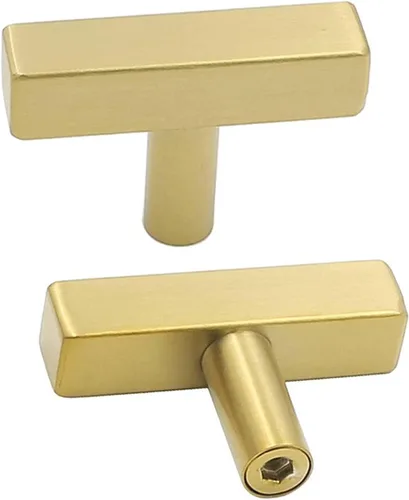 Miniatura 25 de Goldenwarm Paquete de 5 manijas negras de gabinete de 2-1/2 pulgadas (2.520 in) color negro mate, tiradores de cajón en T para armarios de cocina